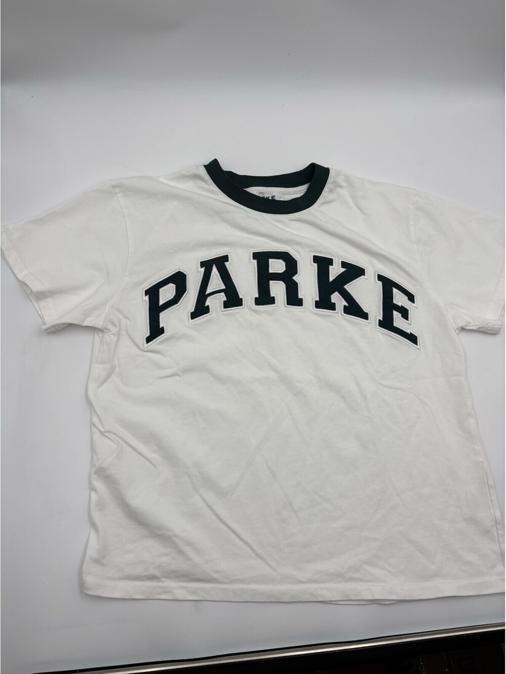 Parke Varsity T-Shirt Green & White Size S/M